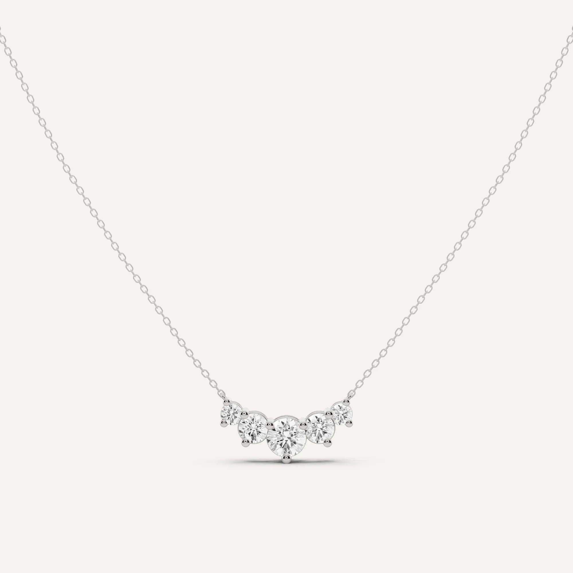 1 1/2 ctw Round Diamond Five Stone Fashion Necklace