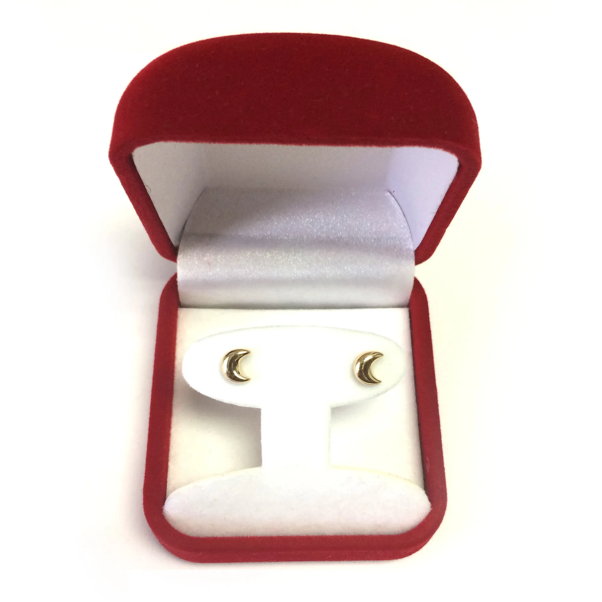 14k Yellow Gold Half Moon Stud Earrings