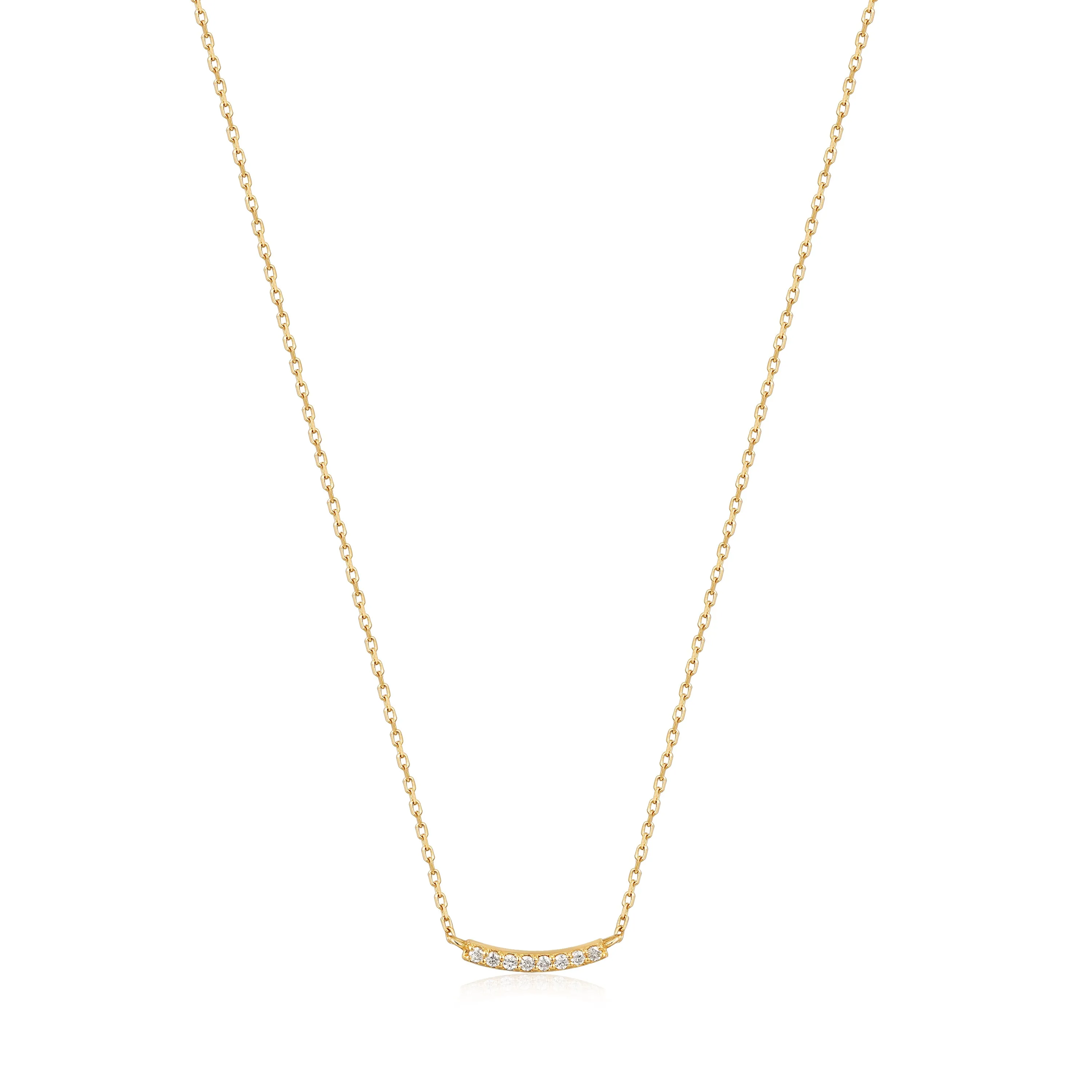 14kt Gold Magma Curve Diamond Necklace