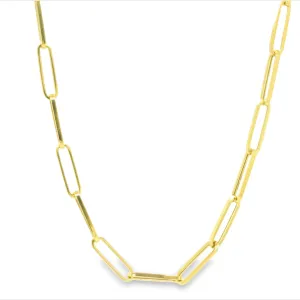 14Y Yellow Gold Paperclip Link Necklace 18" 14Y Yellow Gold Paperclip Link Necklace 18"