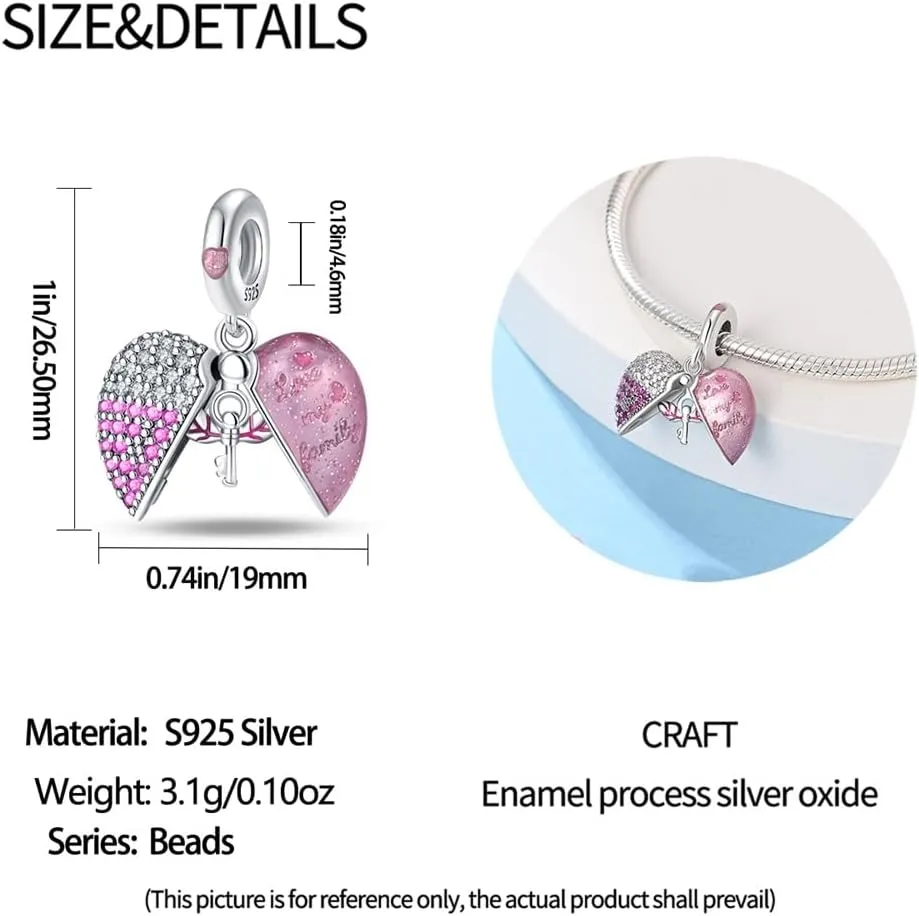 925 Sterling Silver Bead Charm for Pandora Charms Bracelets and Necklaces for Woman 5A Cubic Zirconias Dangle Pendant,Jewelry Bead