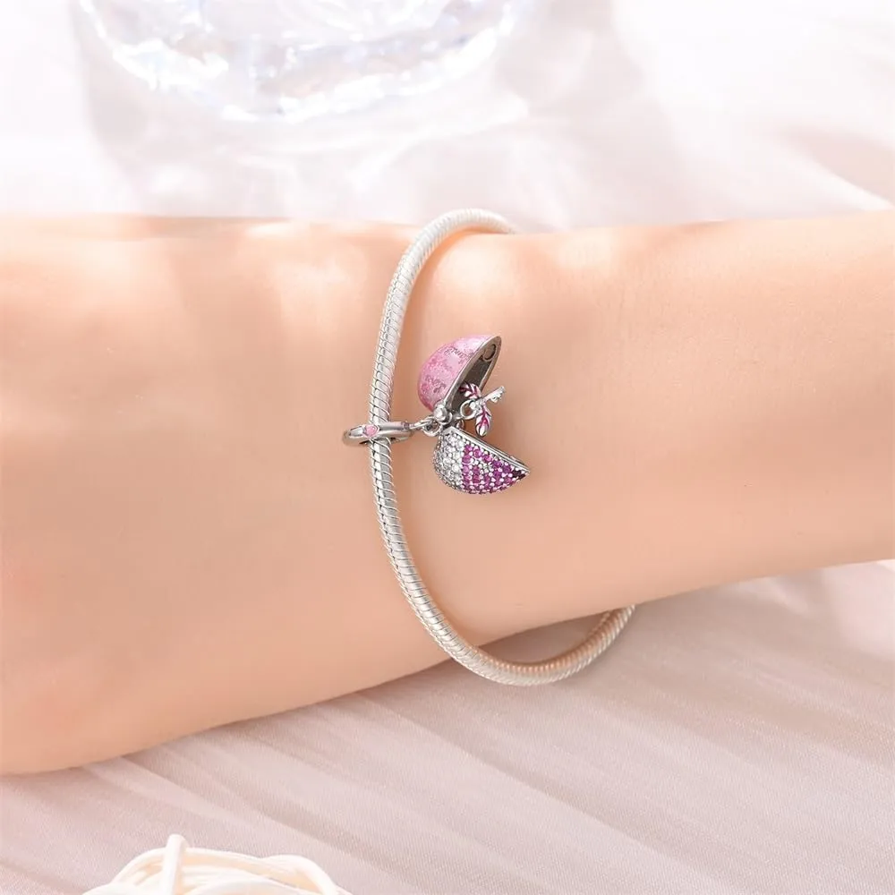 925 Sterling Silver Bead Charm for Pandora Charms Bracelets and Necklaces for Woman 5A Cubic Zirconias Dangle Pendant,Jewelry Bead