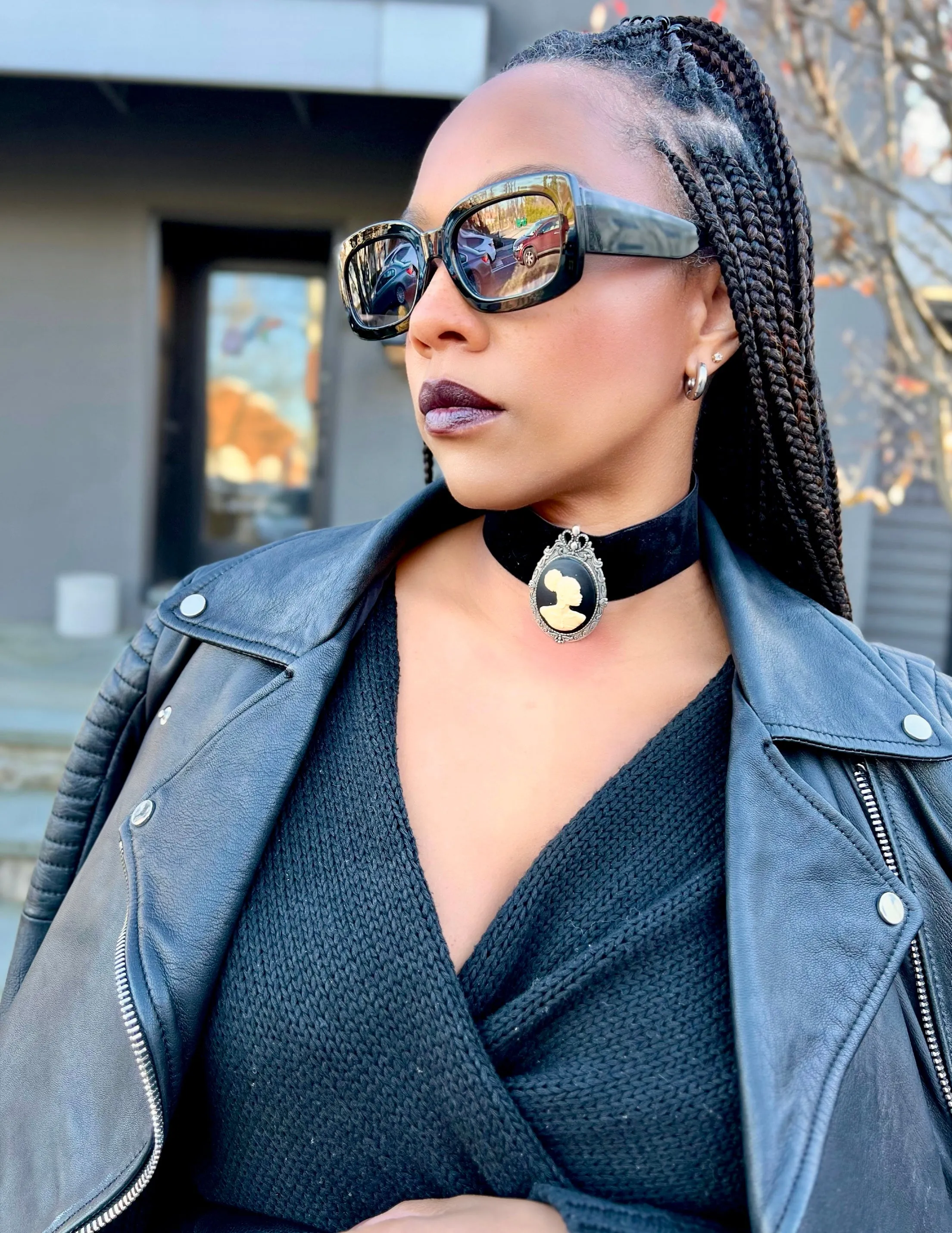 Afro Beauty Cameo Choker Necklace Set