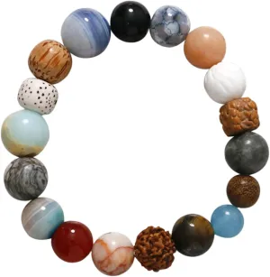 Agate Stone Bracelet Stretchy Bead Bracelet Religious Rosary Prayer Jewelry
