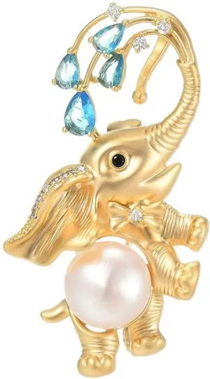 Animal Brooches for Women Gold-Plated Panda/Bee/Snake/Elephant Pearl Brooch Lapel Pin Rhinestone Animals Brooch Jewelry for Mom Wife