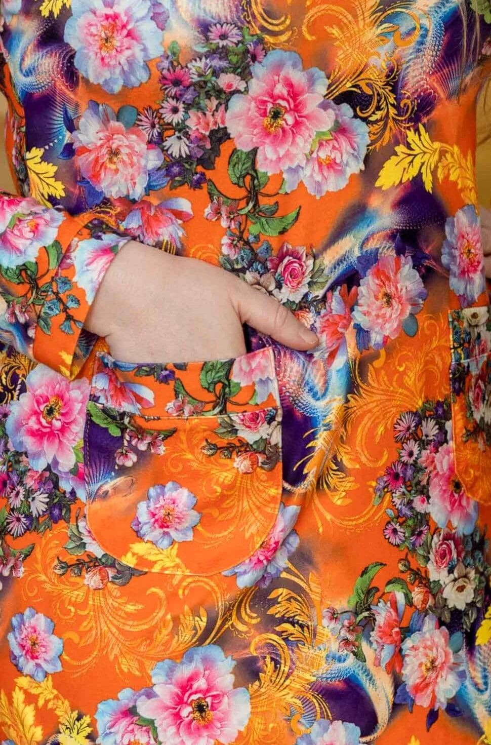 Ava dress- happy print orange summer vibe