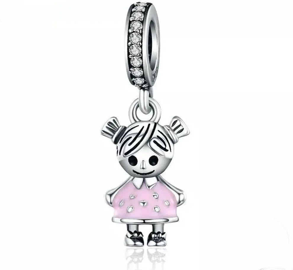 Boy OR Girl Dangle 925 Sterling Silver Charm Beads for Fashion Charms Bracelet & Necklace