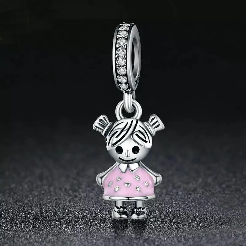 Boy OR Girl Dangle 925 Sterling Silver Charm Beads for Fashion Charms Bracelet & Necklace