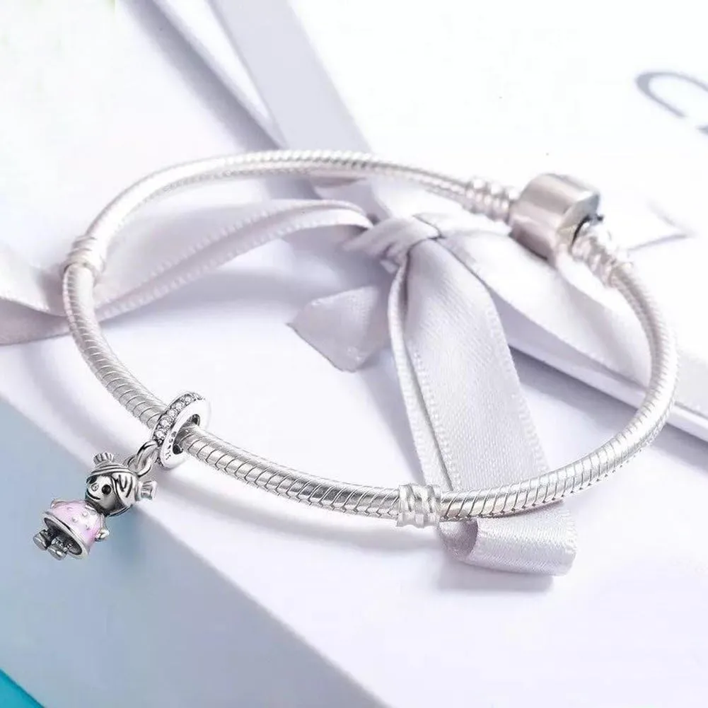 Boy OR Girl Dangle 925 Sterling Silver Charm Beads for Fashion Charms Bracelet & Necklace