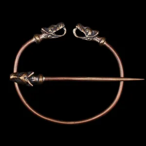 Bronze Penannular Brooch with Icelandic Wolf Heads