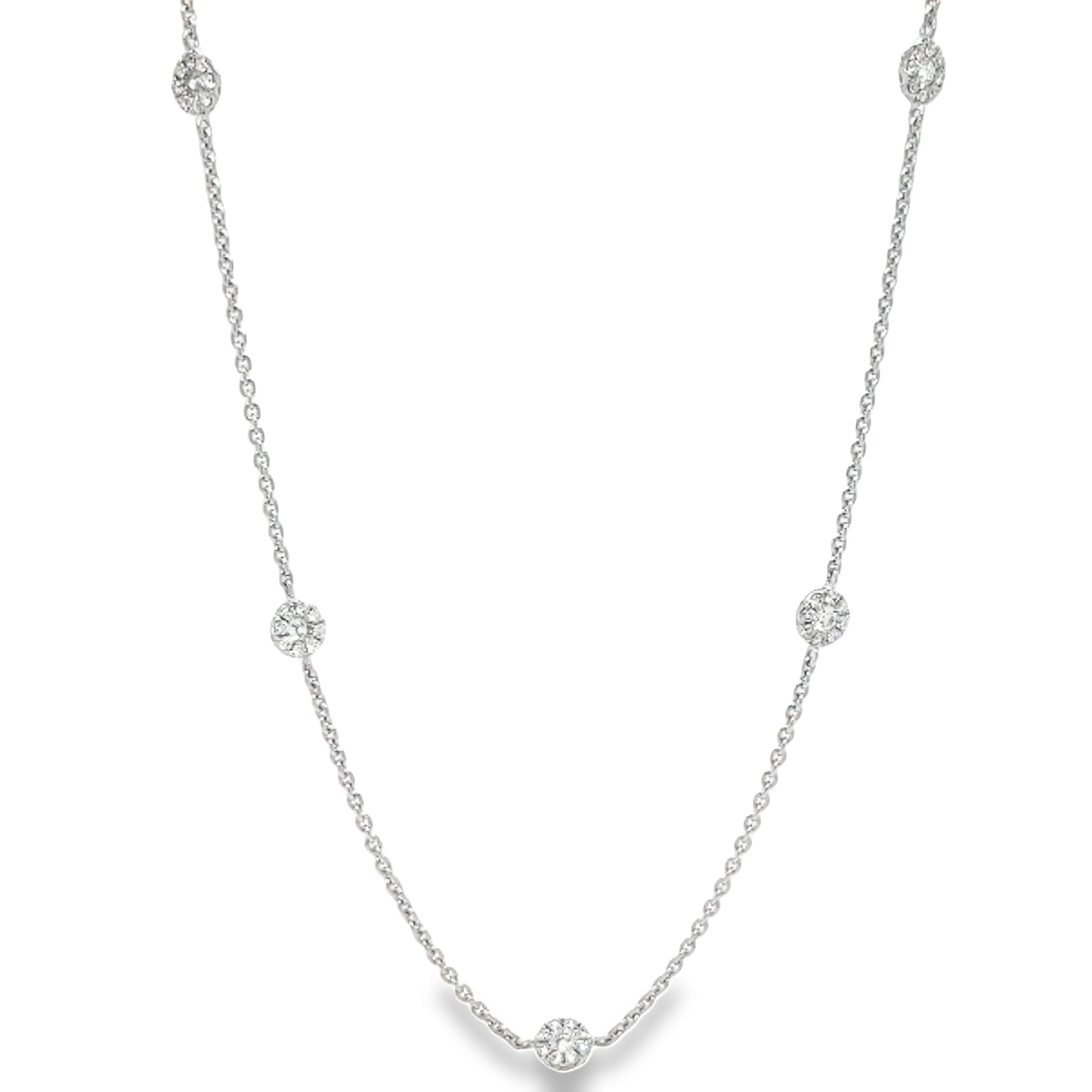 Diamond Rondelle Necklace White Gold 1.73