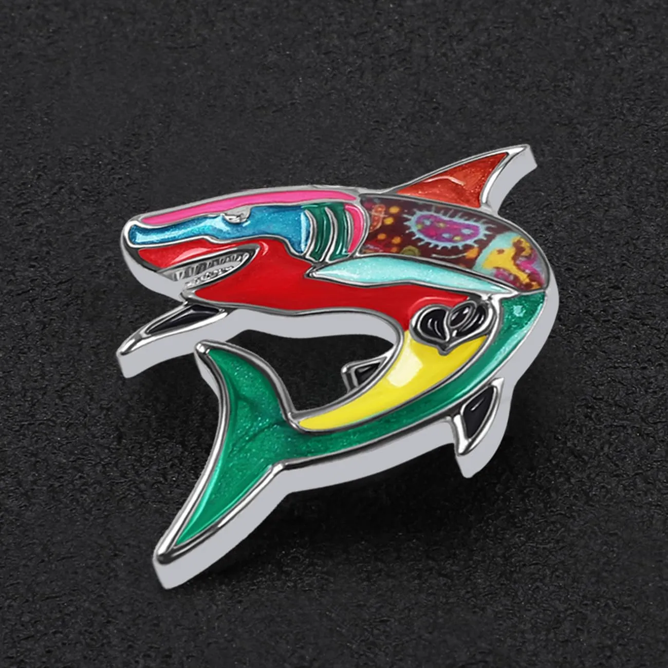 Enamel Zinc Alloy Cute Ocean Animal Shark Brooch Pins for Women Girls Sea Life Brooches Scarf Jewelry for Beach Party Birthday Christmas Gifts Charms