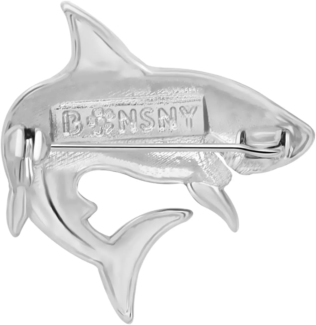 Enamel Zinc Alloy Cute Ocean Animal Shark Brooch Pins for Women Girls Sea Life Brooches Scarf Jewelry for Beach Party Birthday Christmas Gifts Charms