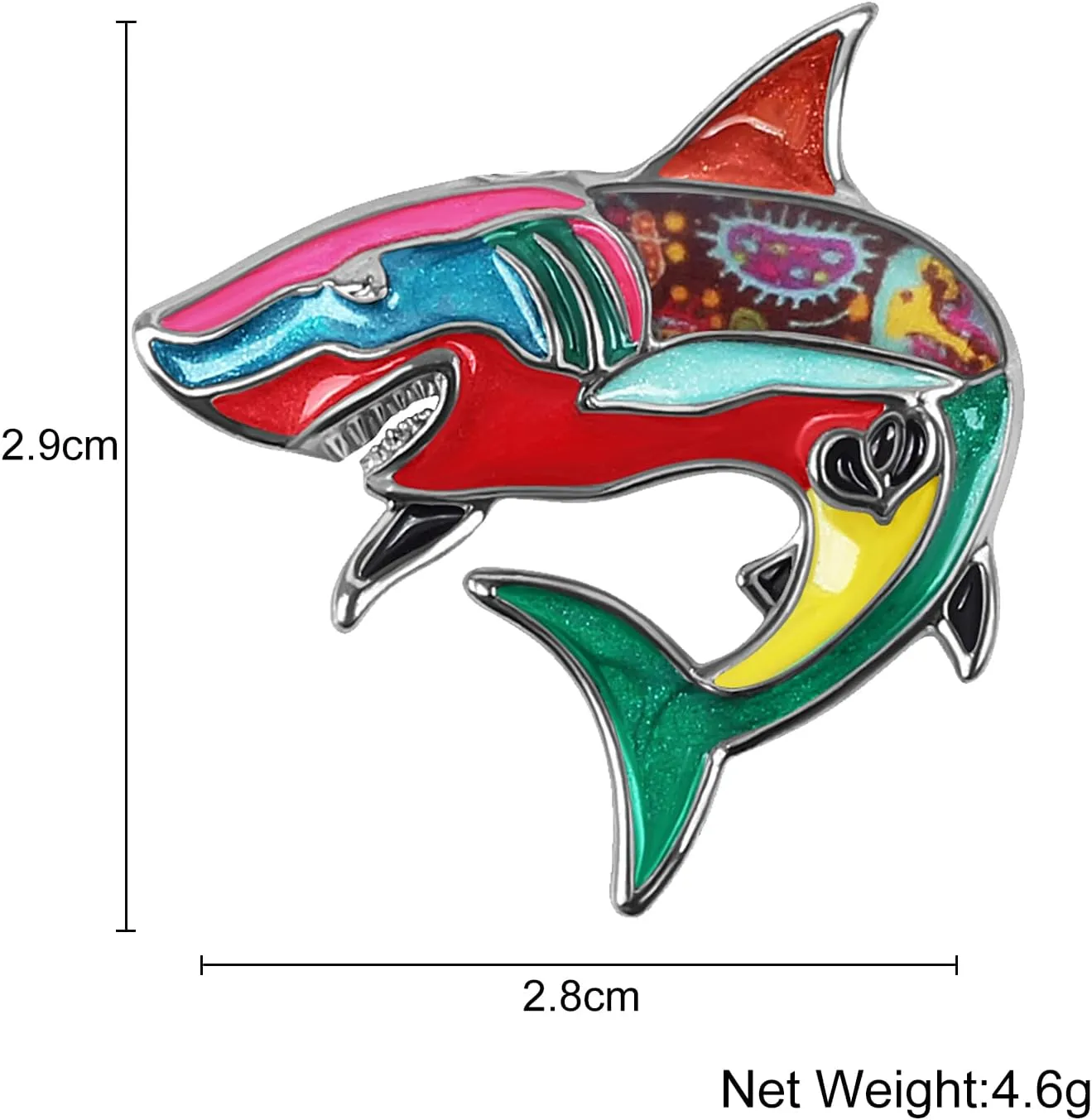 Enamel Zinc Alloy Cute Ocean Animal Shark Brooch Pins for Women Girls Sea Life Brooches Scarf Jewelry for Beach Party Birthday Christmas Gifts Charms