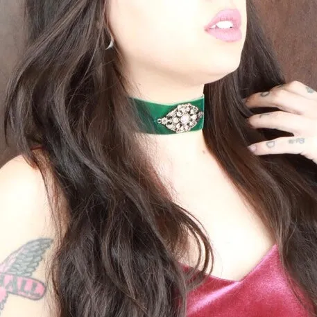 Green Velvet Choker