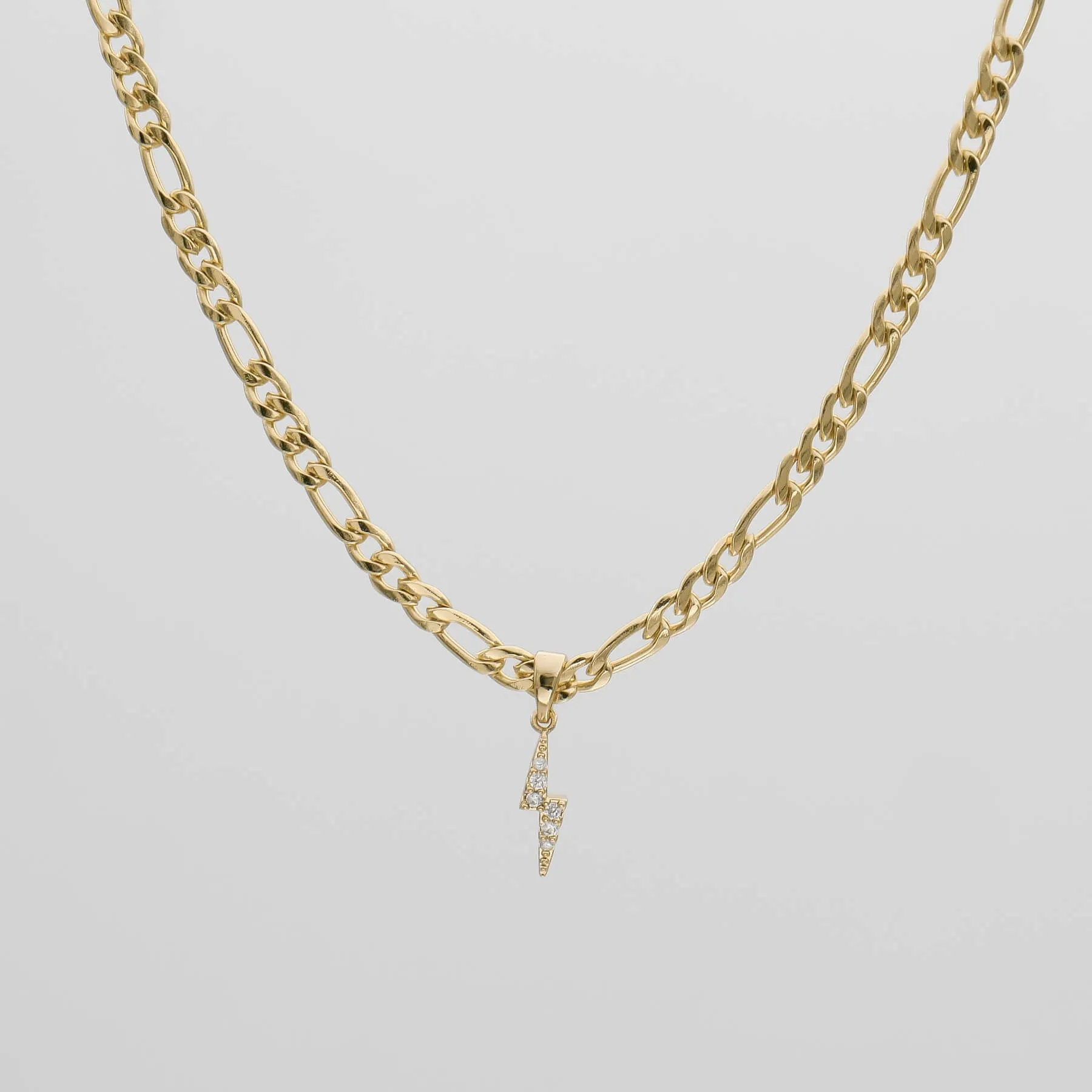 ICY Lightning Bolt Figaro Necklace