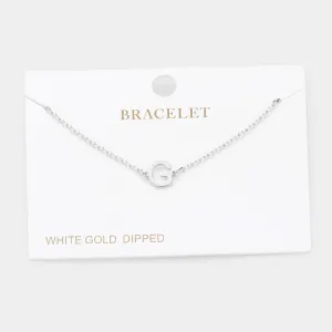 iLLASPARKZ -G- White Gold Dipped Metal Monogram Charm Bracelet