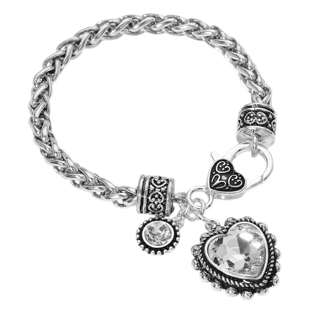 iLLASPARKZ Heart Stone Charm Bracelet