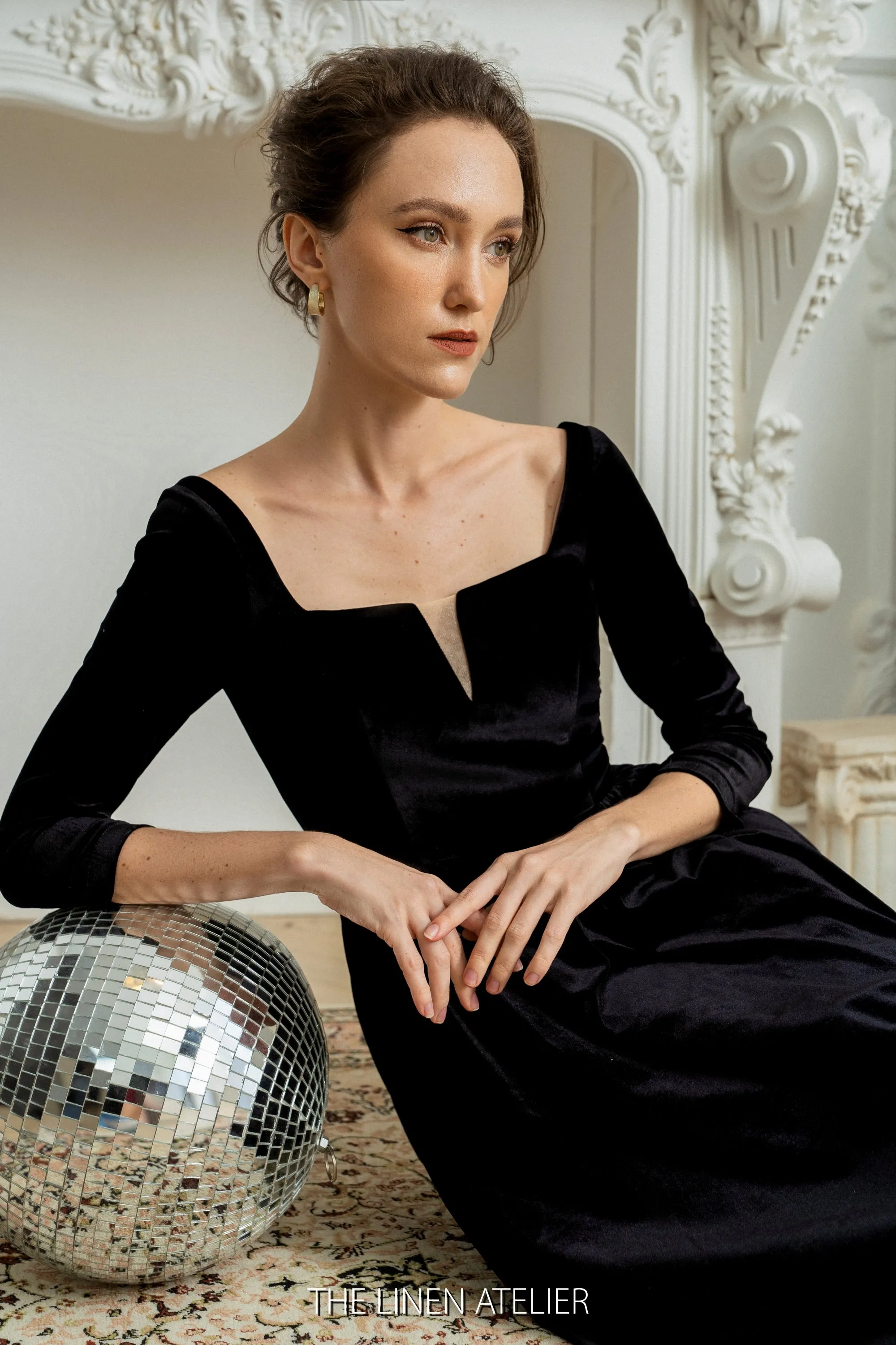 IRYNA Wedding Guest Velvet Dress