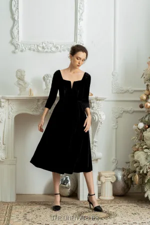 IRYNA Wedding Guest Velvet Dress