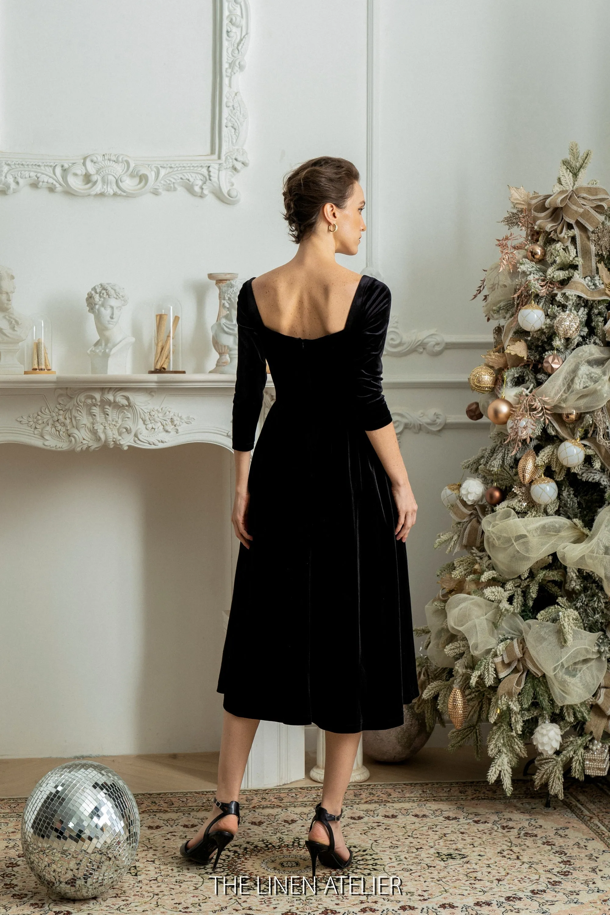 IRYNA Wedding Guest Velvet Dress