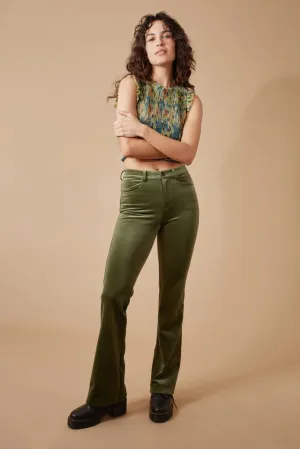 Kick Flare Trousers - Green