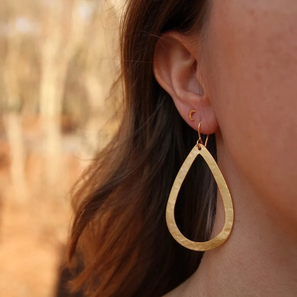 Large Teardrop- Gold Plate