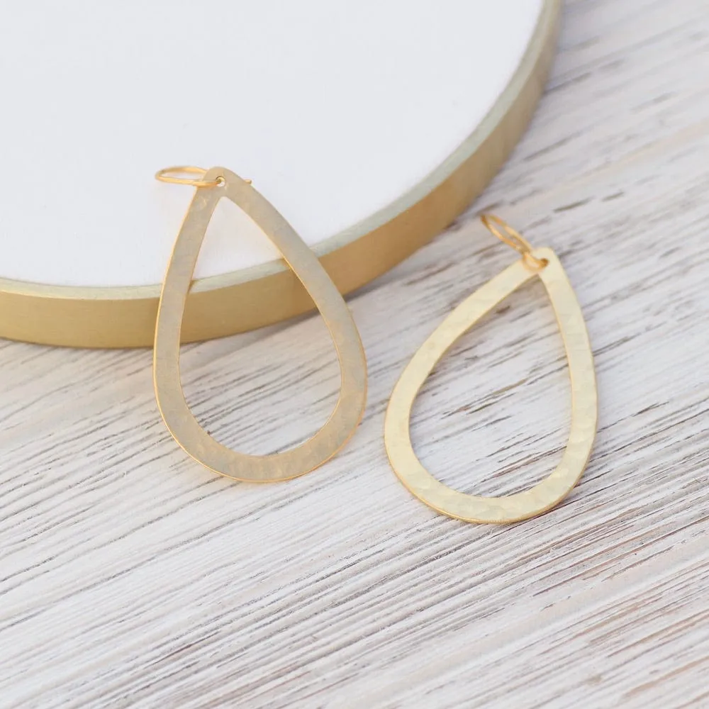 Large Teardrop- Gold Plate