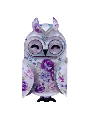 Lavender the long eared owl  - Brooch (slimline) - Set of 4