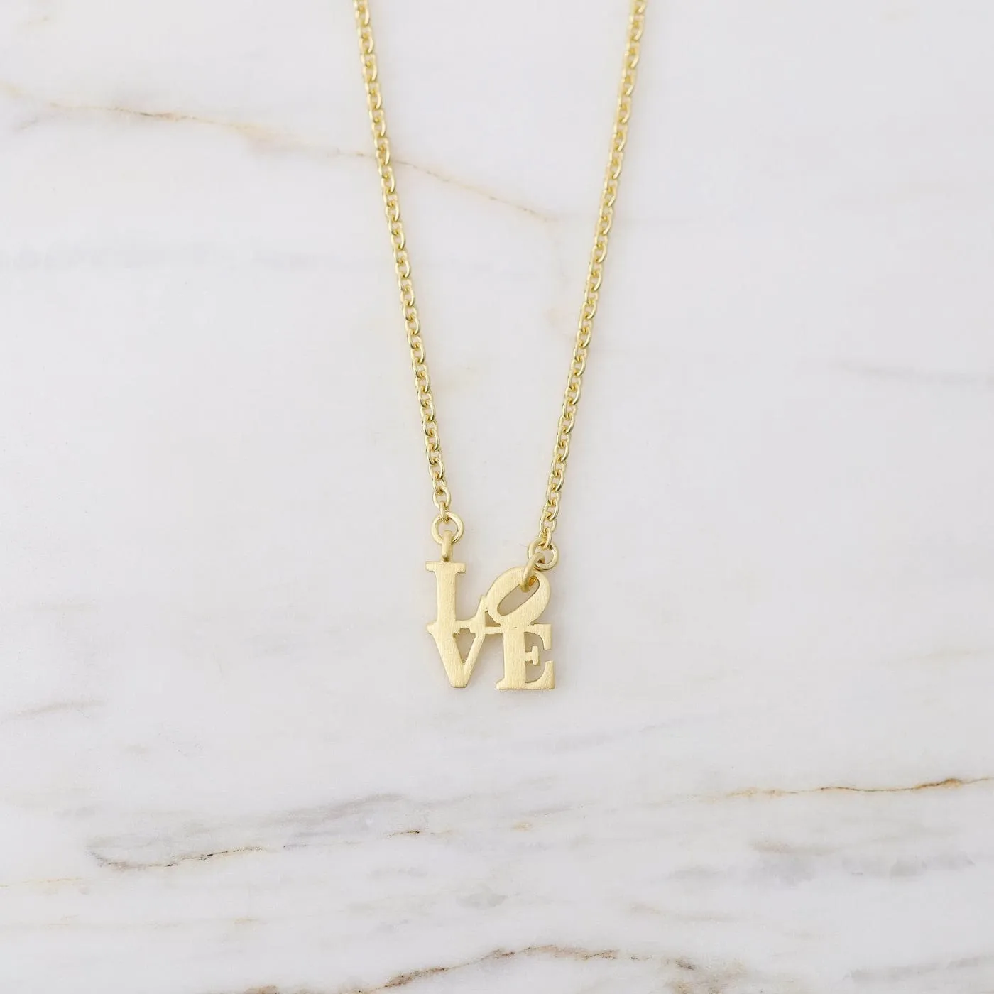 Matte Gold Vermeil Extra Petite LOVE Necklace