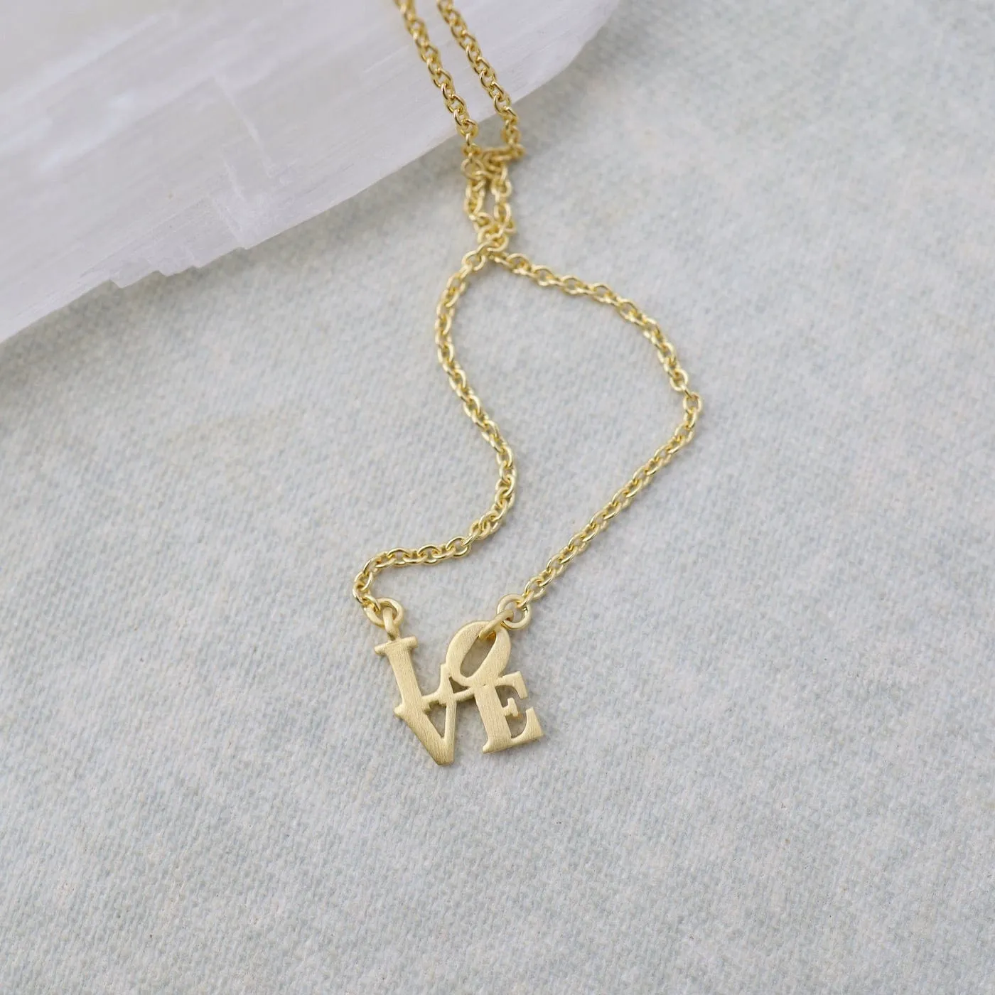 Matte Gold Vermeil Extra Petite LOVE Necklace