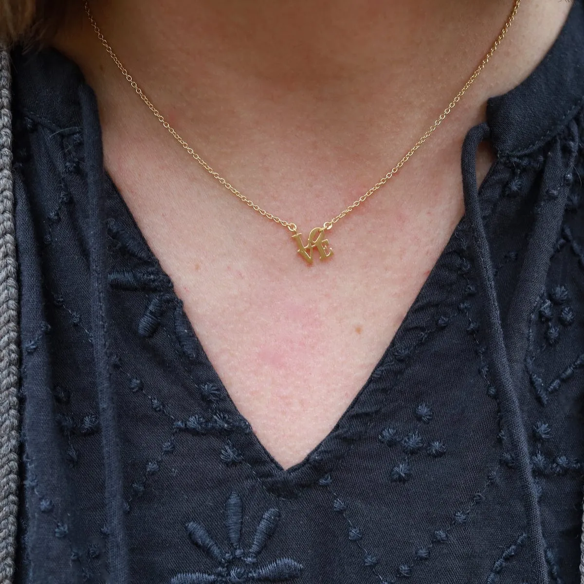 Matte Gold Vermeil Extra Petite LOVE Necklace