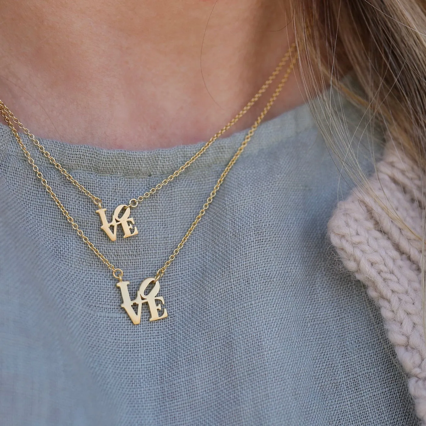 Matte Gold Vermeil Extra Petite LOVE Necklace