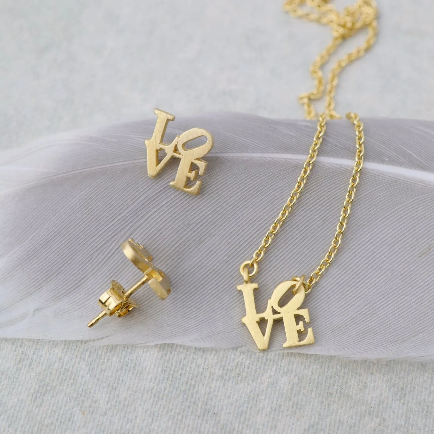 Matte Gold Vermeil Extra Petite LOVE Necklace
