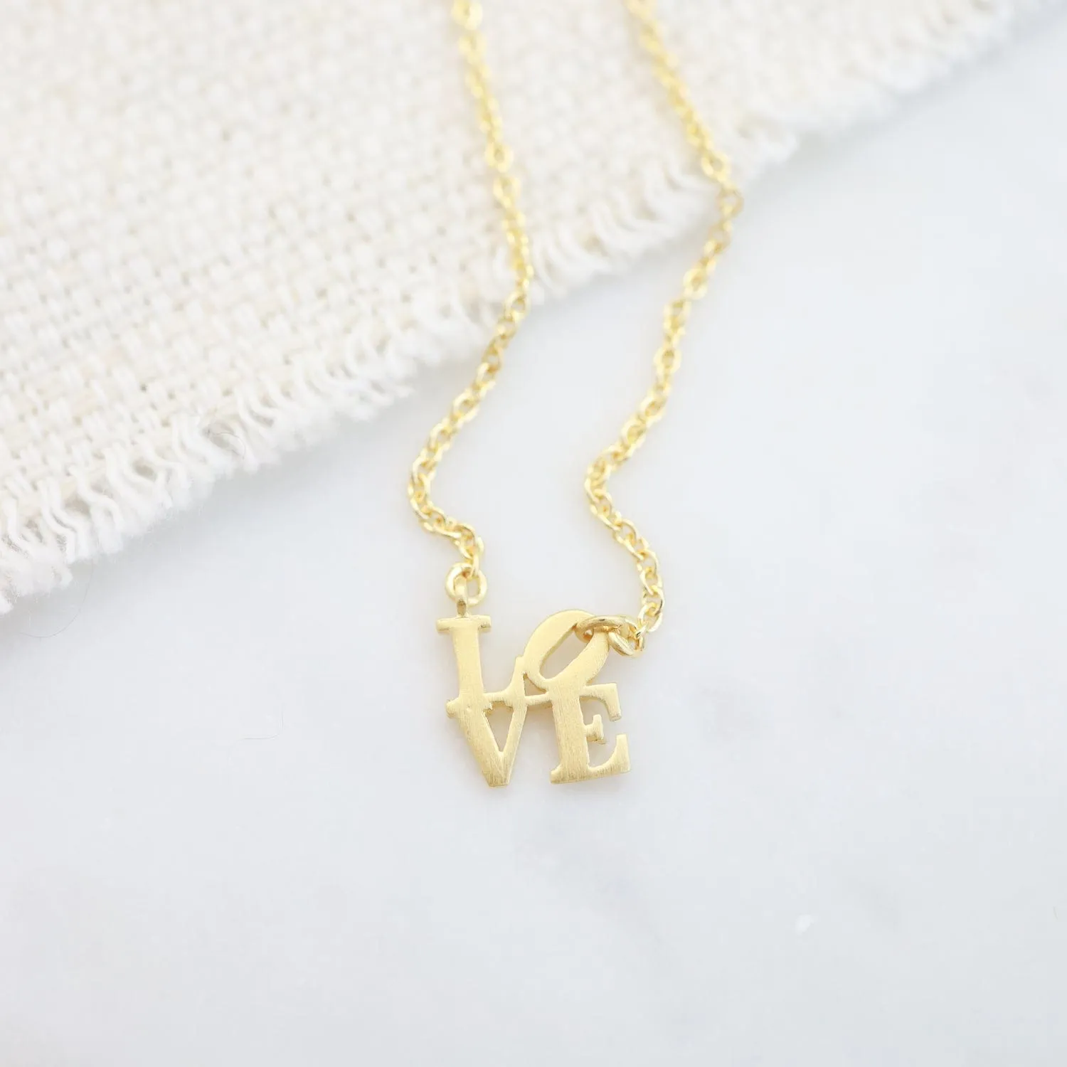 Matte Gold Vermeil Extra Petite LOVE Necklace