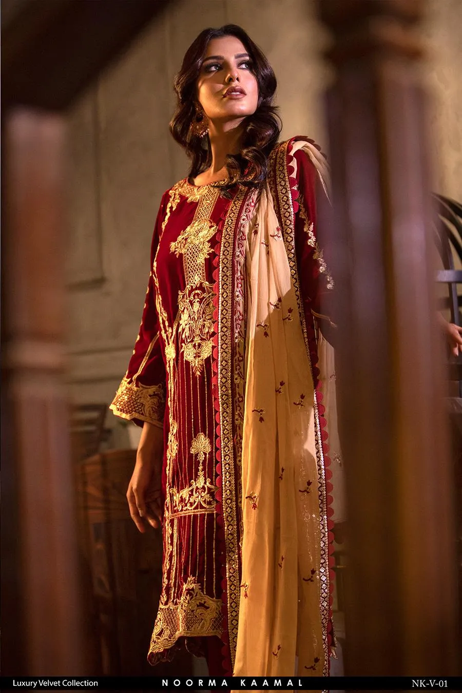 NOORMA KAMAL 3PC VELVET DRESS 01