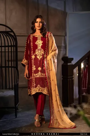 NOORMA KAMAL 3PC VELVET DRESS 01