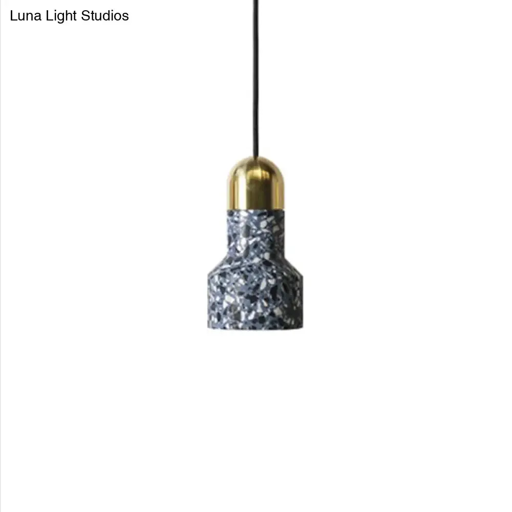 Nordic Style Terrazzo Pendant Ceiling Light with Flashlight Design - 1 Light