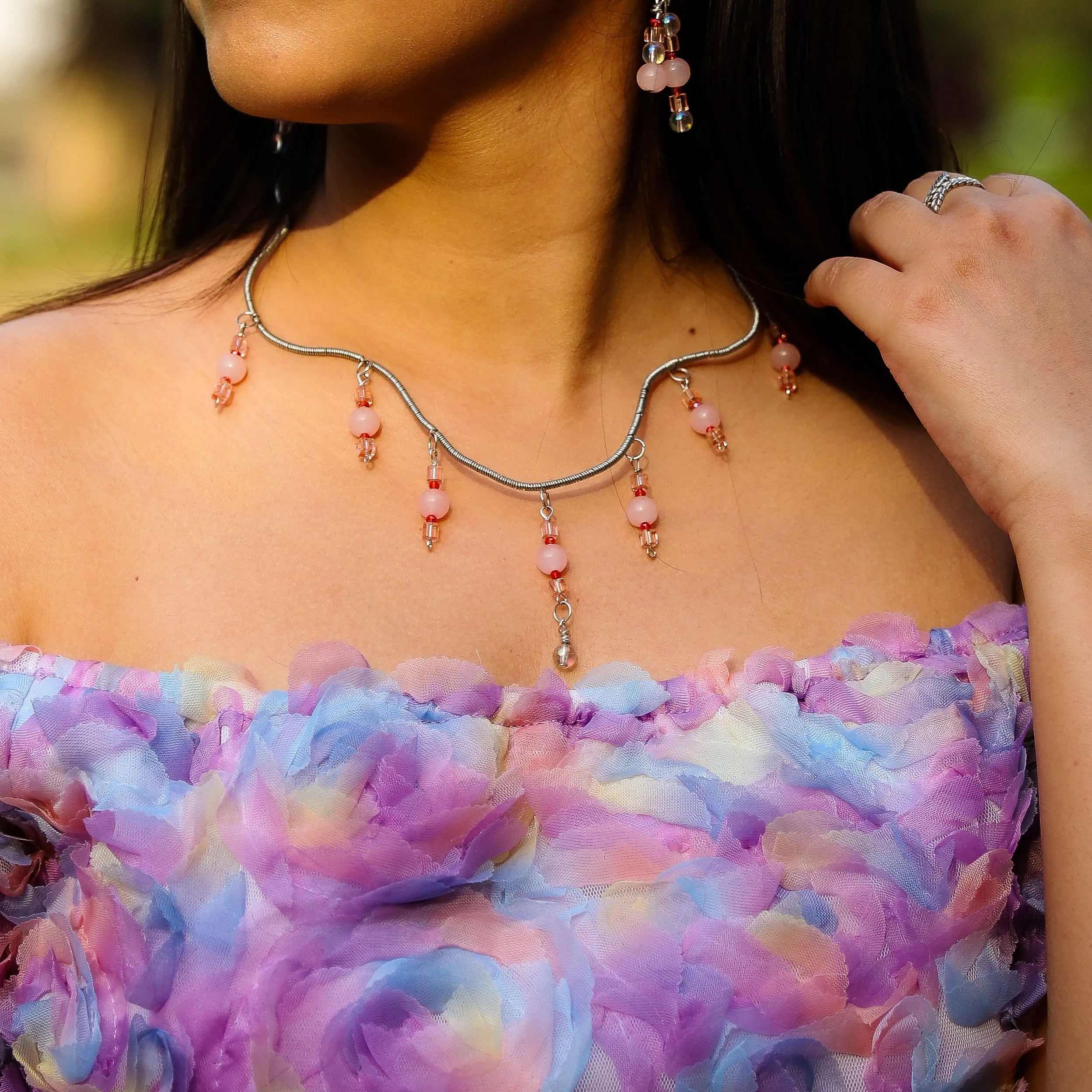 Peri Drop necklace earrings set