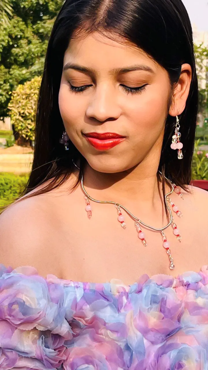 Peri Drop necklace earrings set