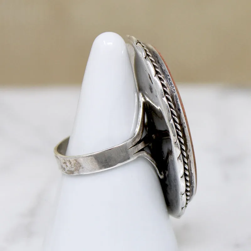 Petrified Coral in Glorious Sterling Silver Statement Ring