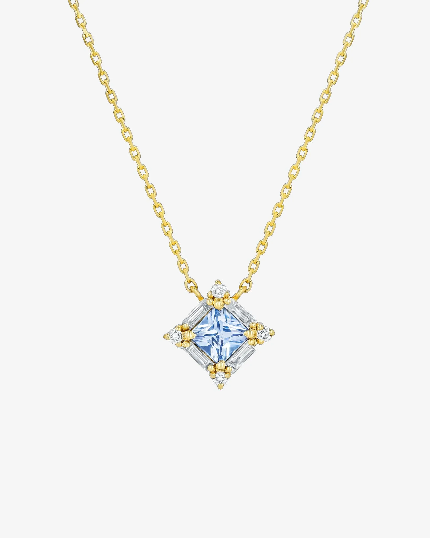Princess Midi Light Blue Sapphire Pendant
