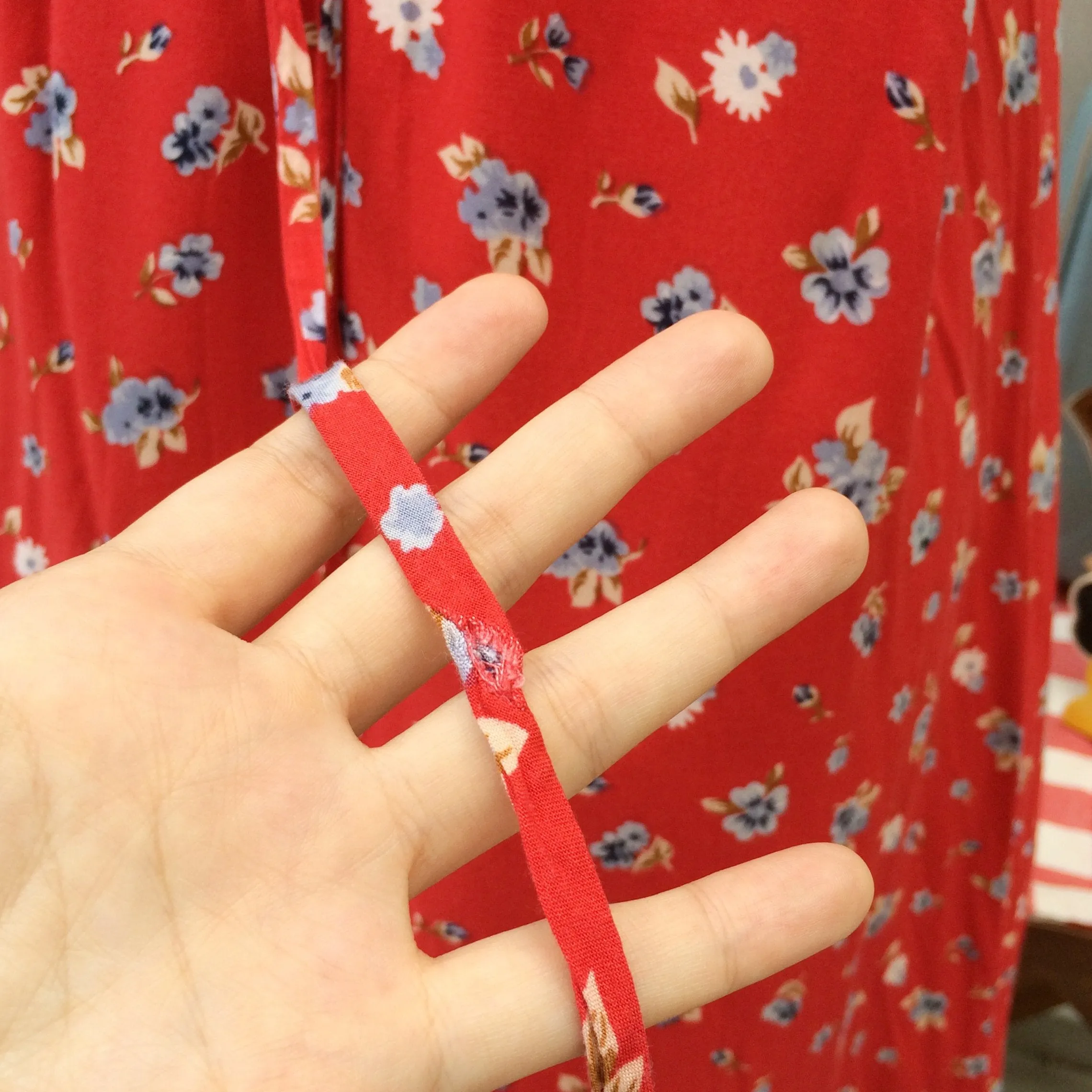 Red Hot Chilli Padi | Vintage 1990s grunge punk rock Red flocked floral tank dress
