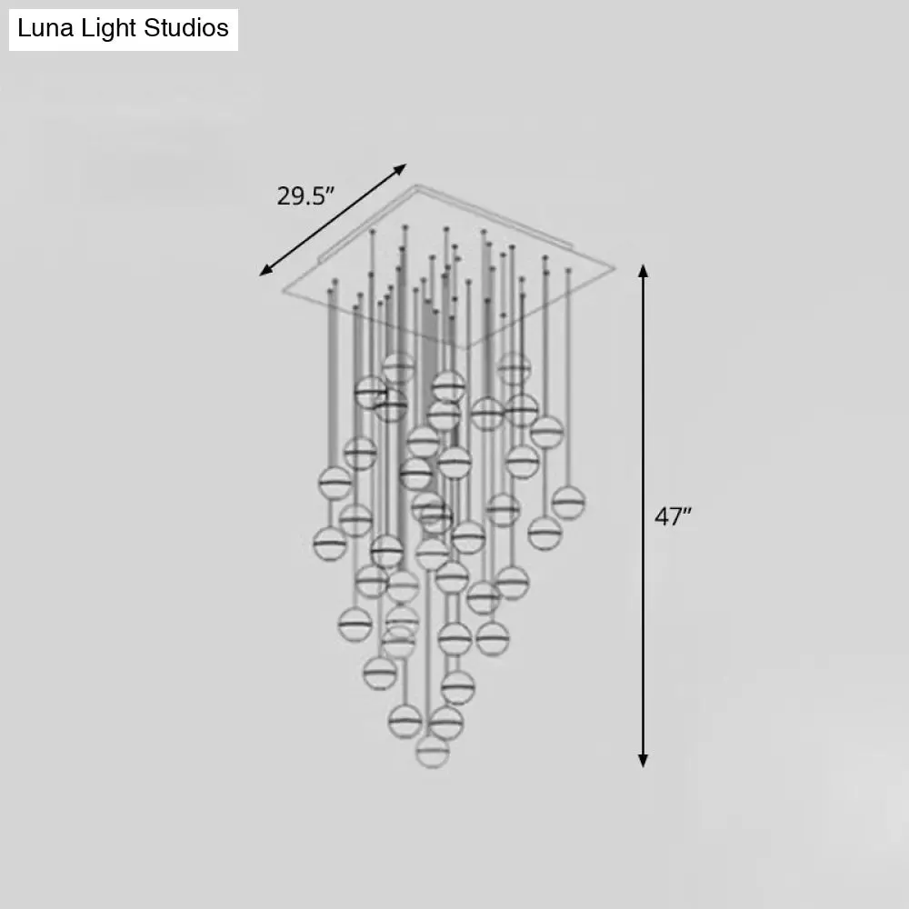 Seedy Glass Meteor Shower Pendant Chandelier: Modern Clear Suspension Light Fixture