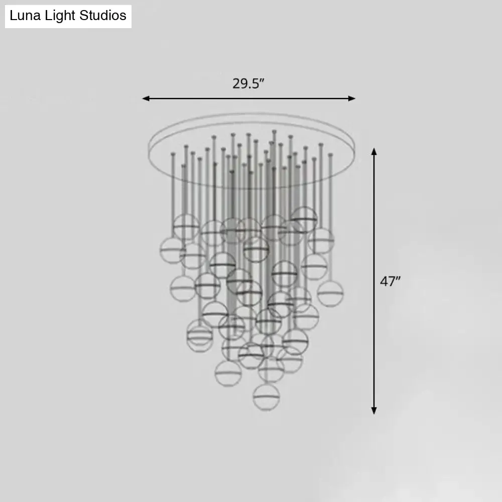 Seedy Glass Meteor Shower Pendant Chandelier: Modern Clear Suspension Light Fixture
