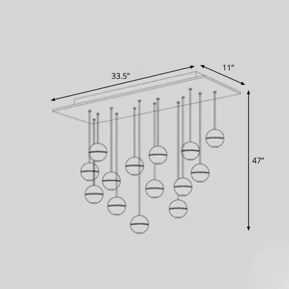 Seedy Glass Meteor Shower Pendant Chandelier: Modern Clear Suspension Light Fixture
