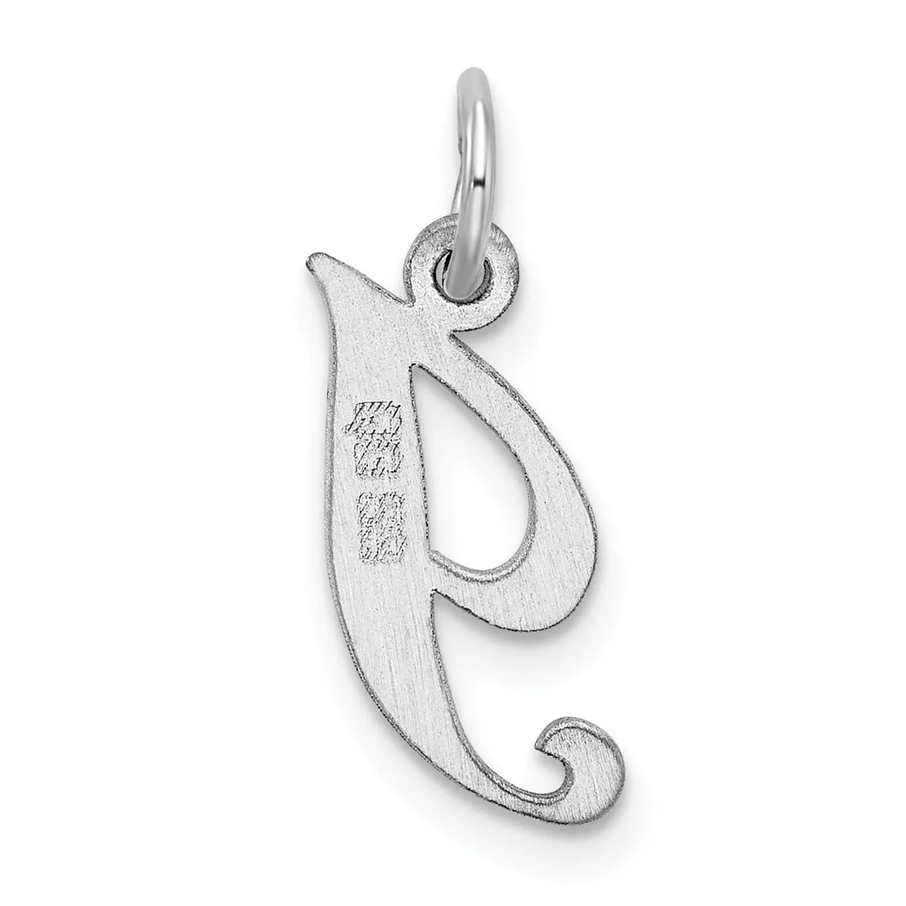 Silver Small Fancy Script Initial I Charm