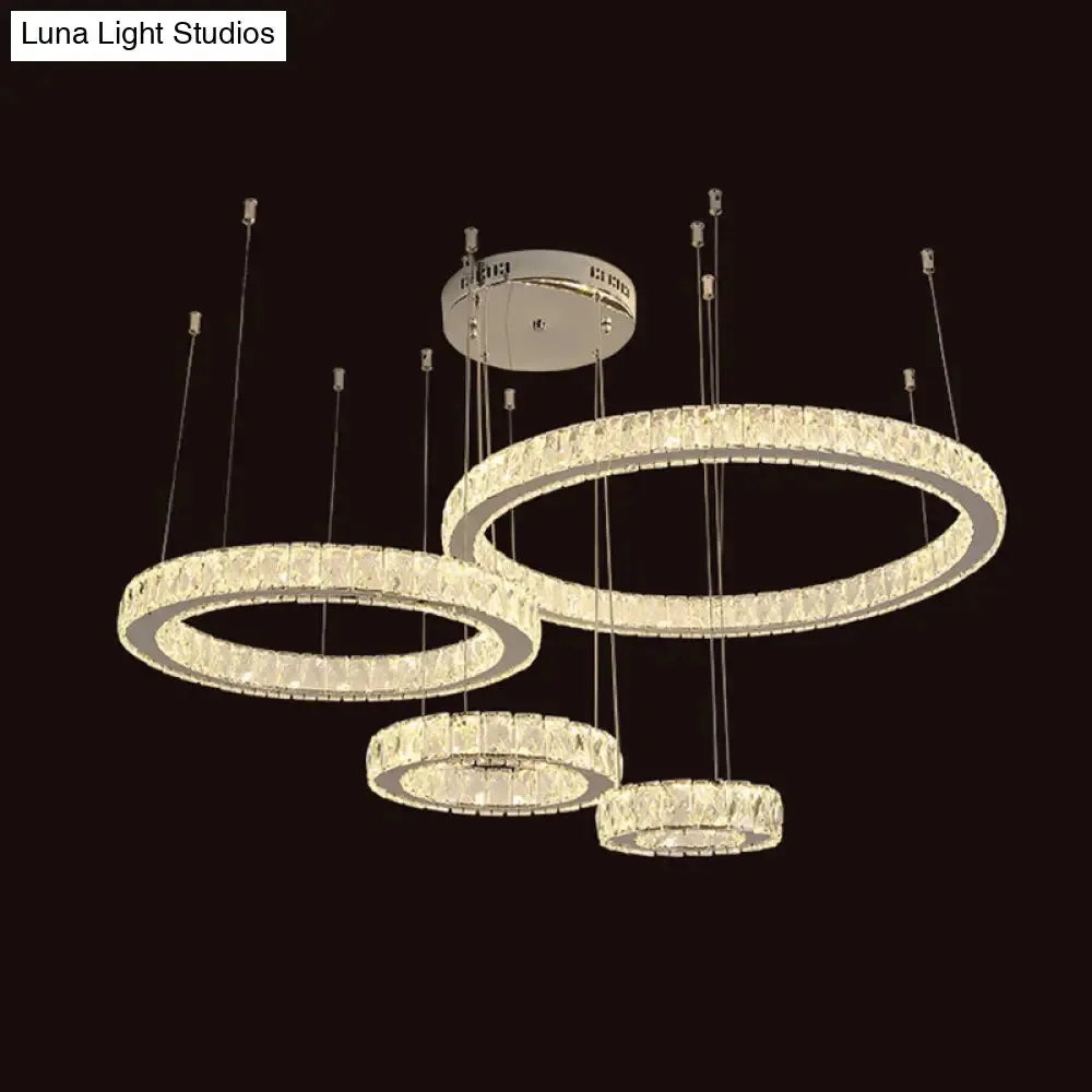 Stainless-Steel LED Crystal Ceiling Light for Modern Living Room Décor