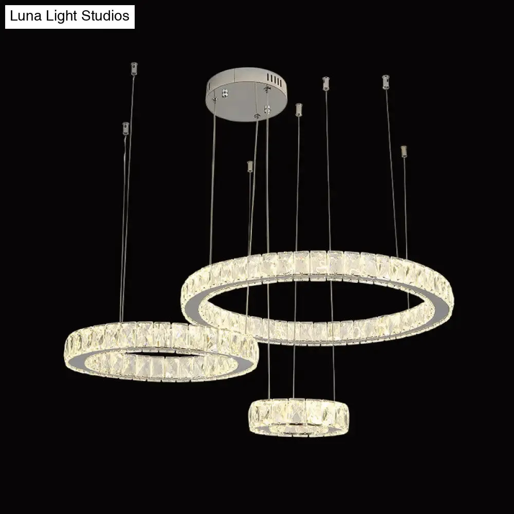 Stainless-Steel LED Crystal Ceiling Light for Modern Living Room Décor
