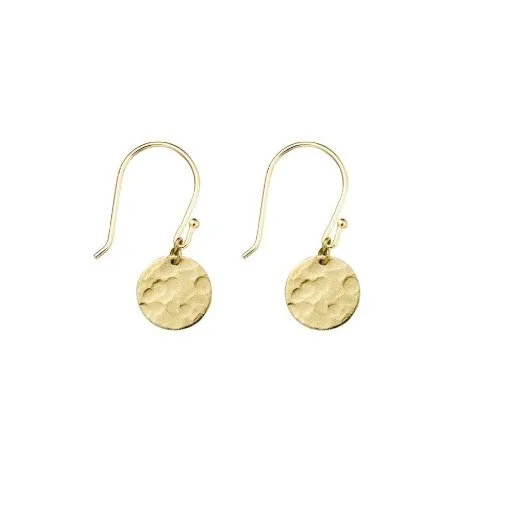 Sterling Silver Earrings - Hammered Circle Drop